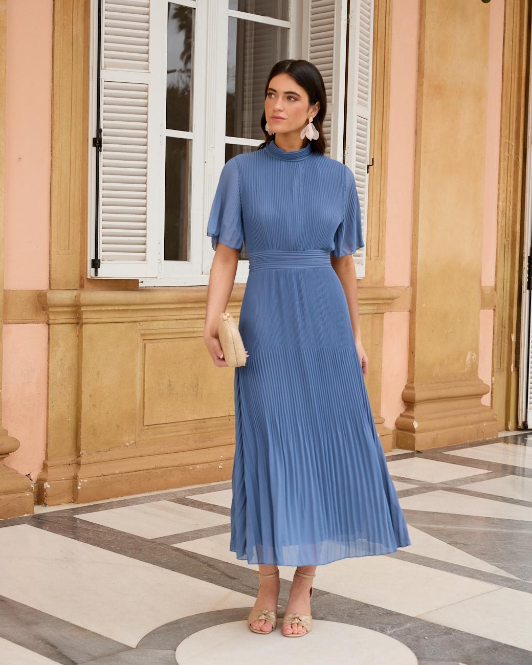 elena blue dress Guest tiered skirt Color:navy blue slender Jenny Packham Tina Sequin