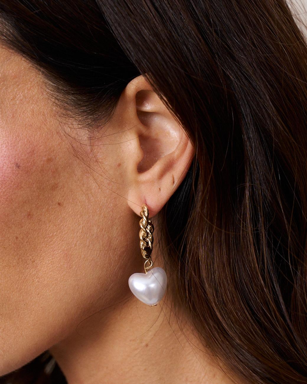 Gold Heart Earrings