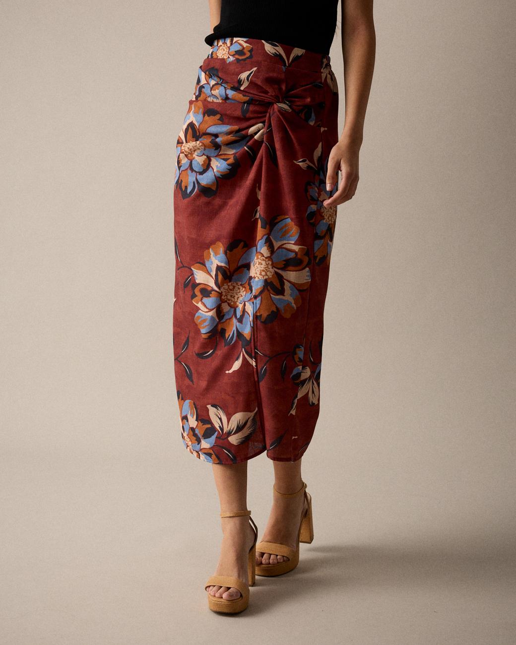 Zelia Printed Midi Skirt