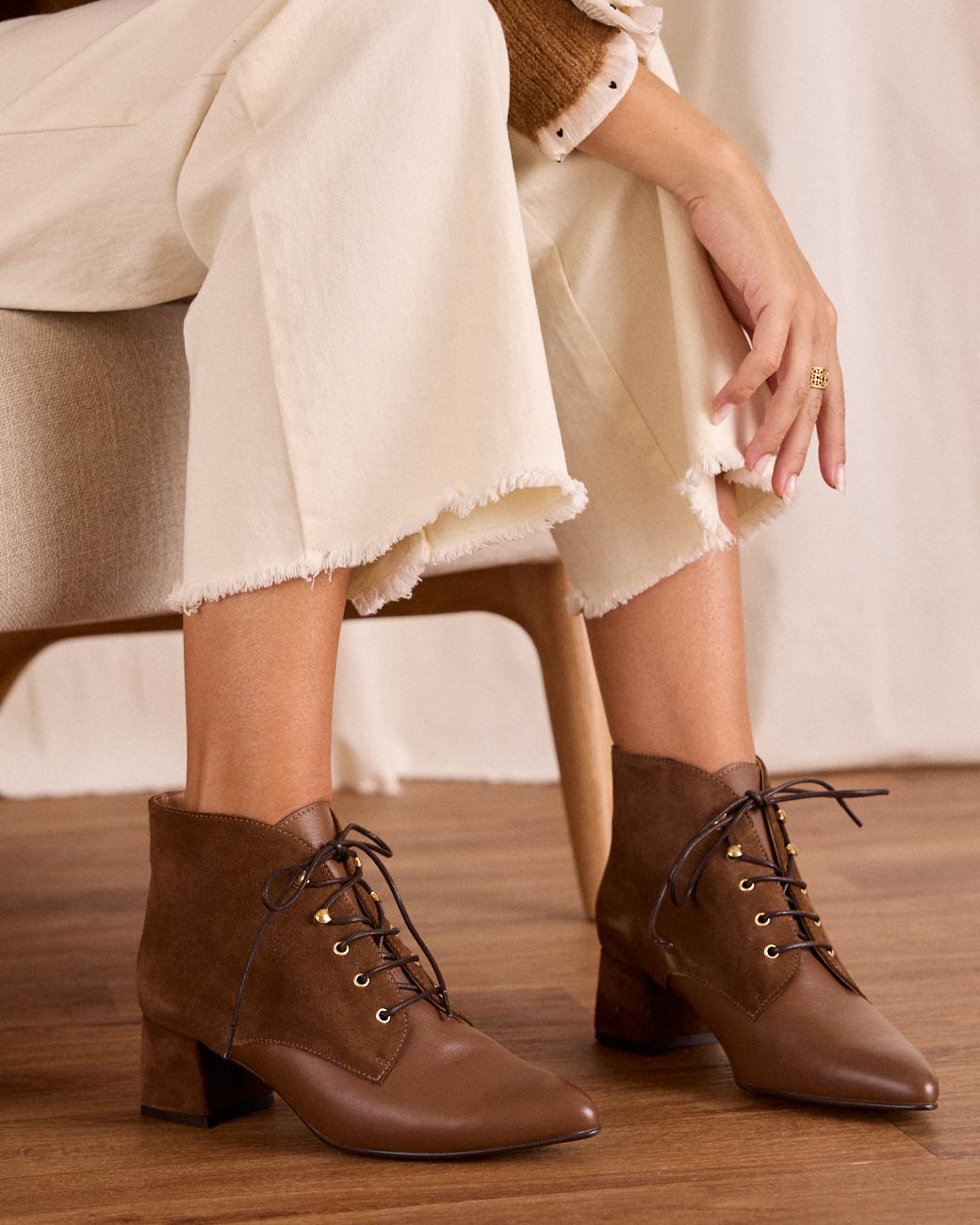 Camila Lace-up Heel Ankle Boots