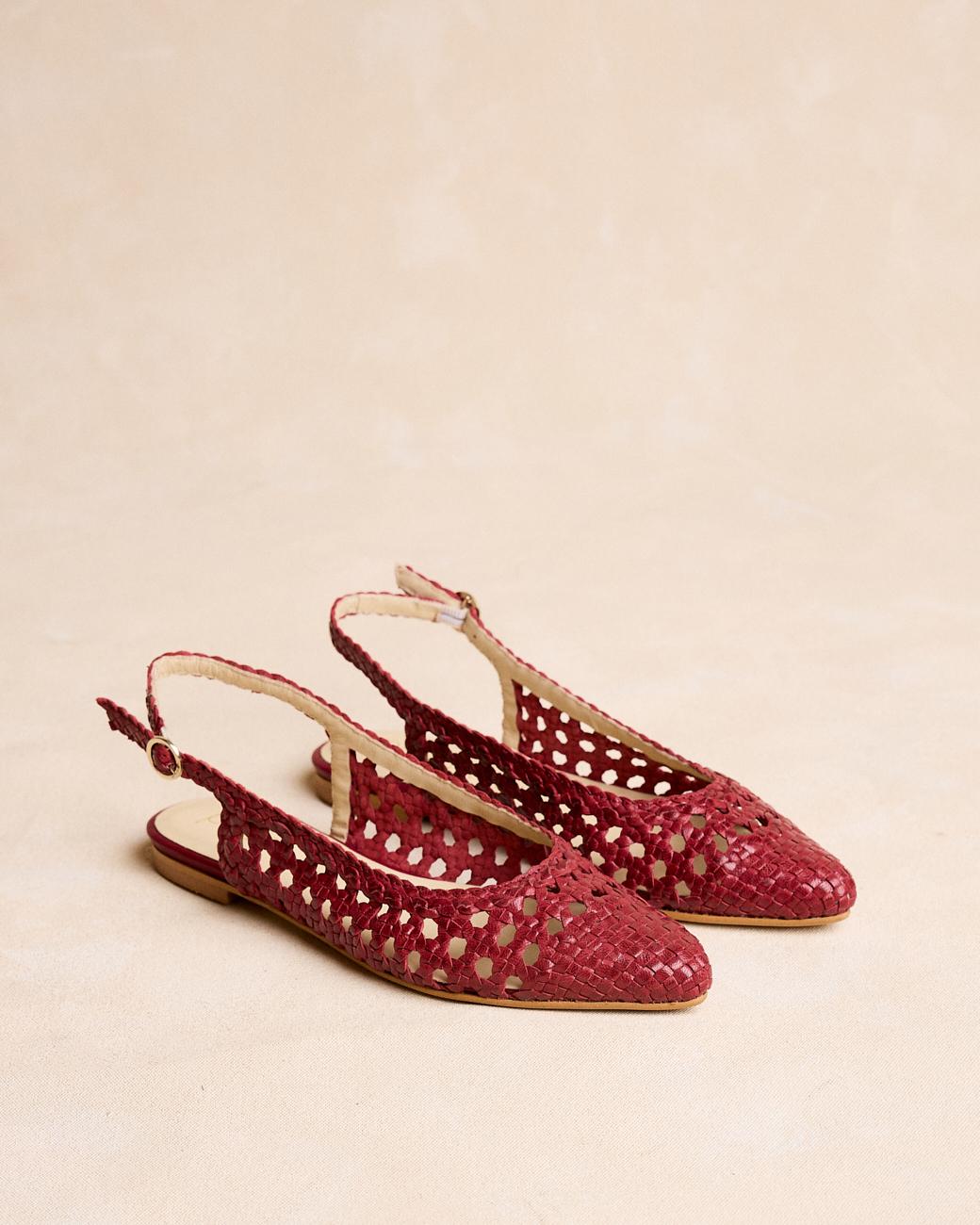 Cherry Braided Mary Jane Flats