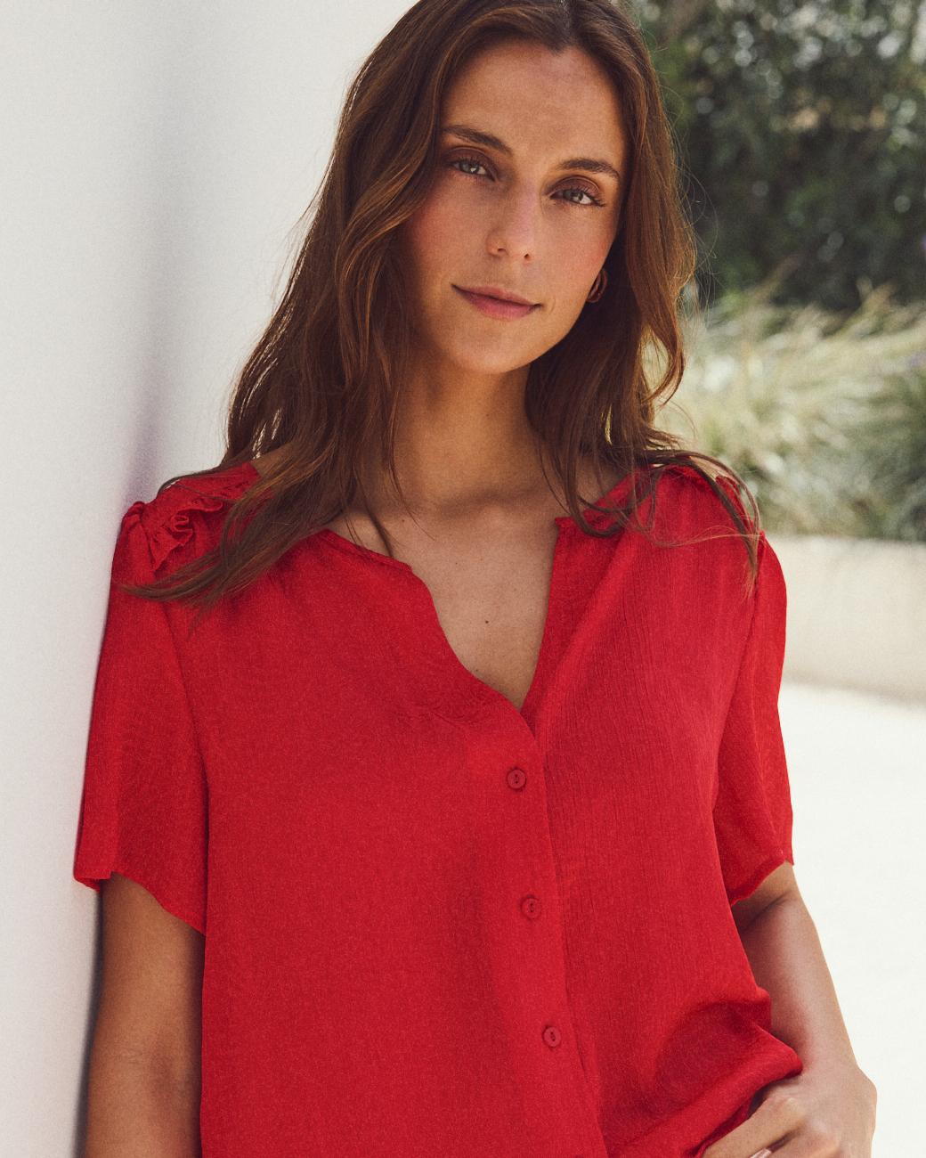 Carmina Red Blouse