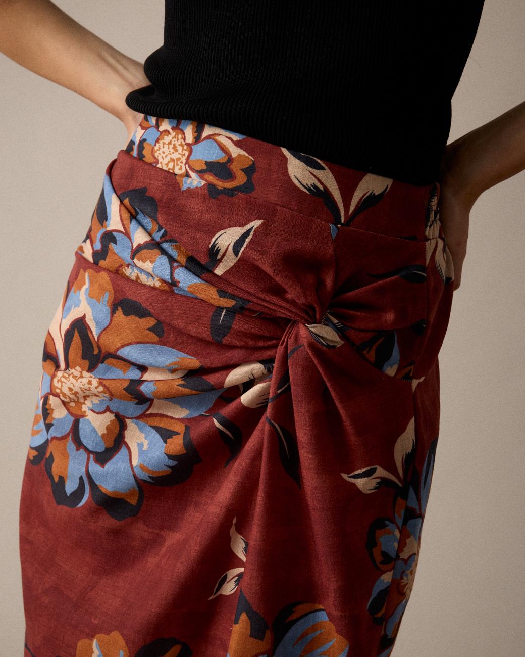 Zelia Printed Midi Skirt