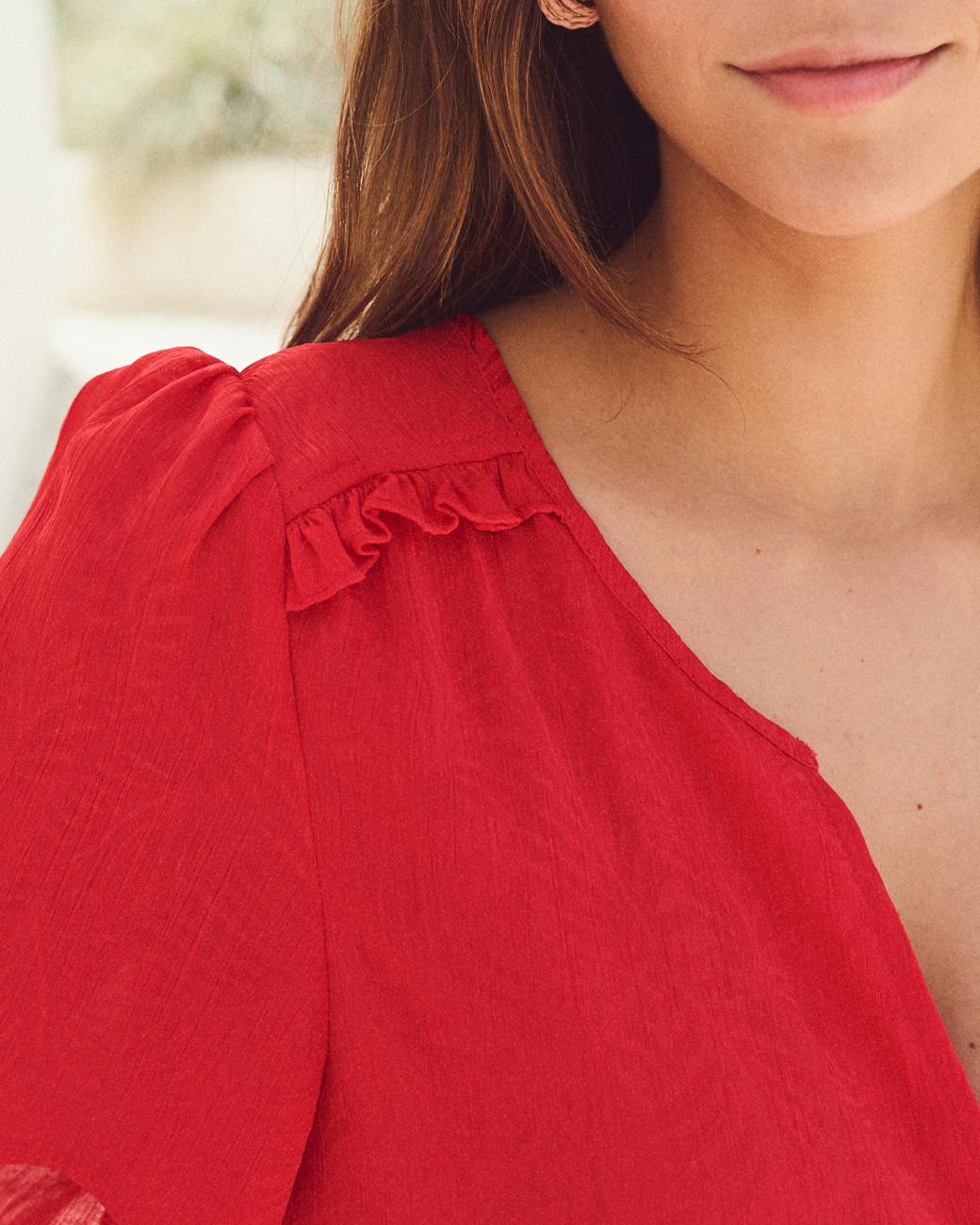 Carmina Red Blouse