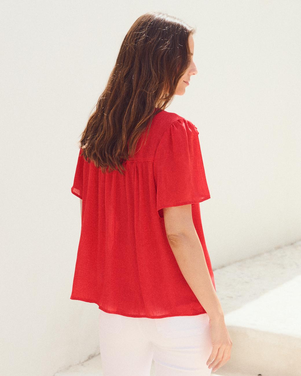 Carmina Red Blouse