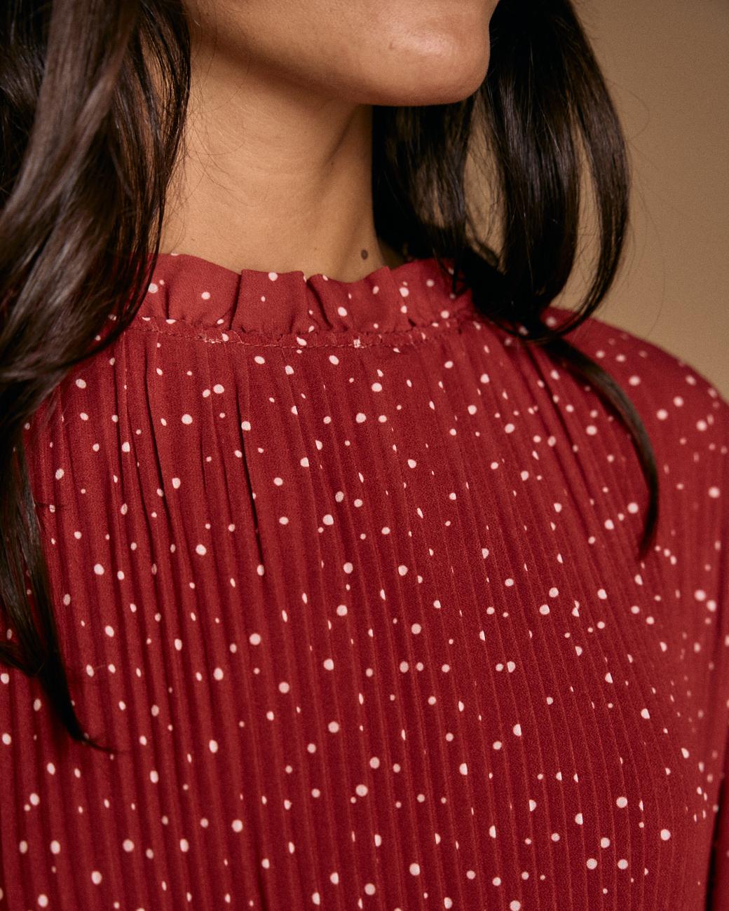 Garnet Polka Dot Dress