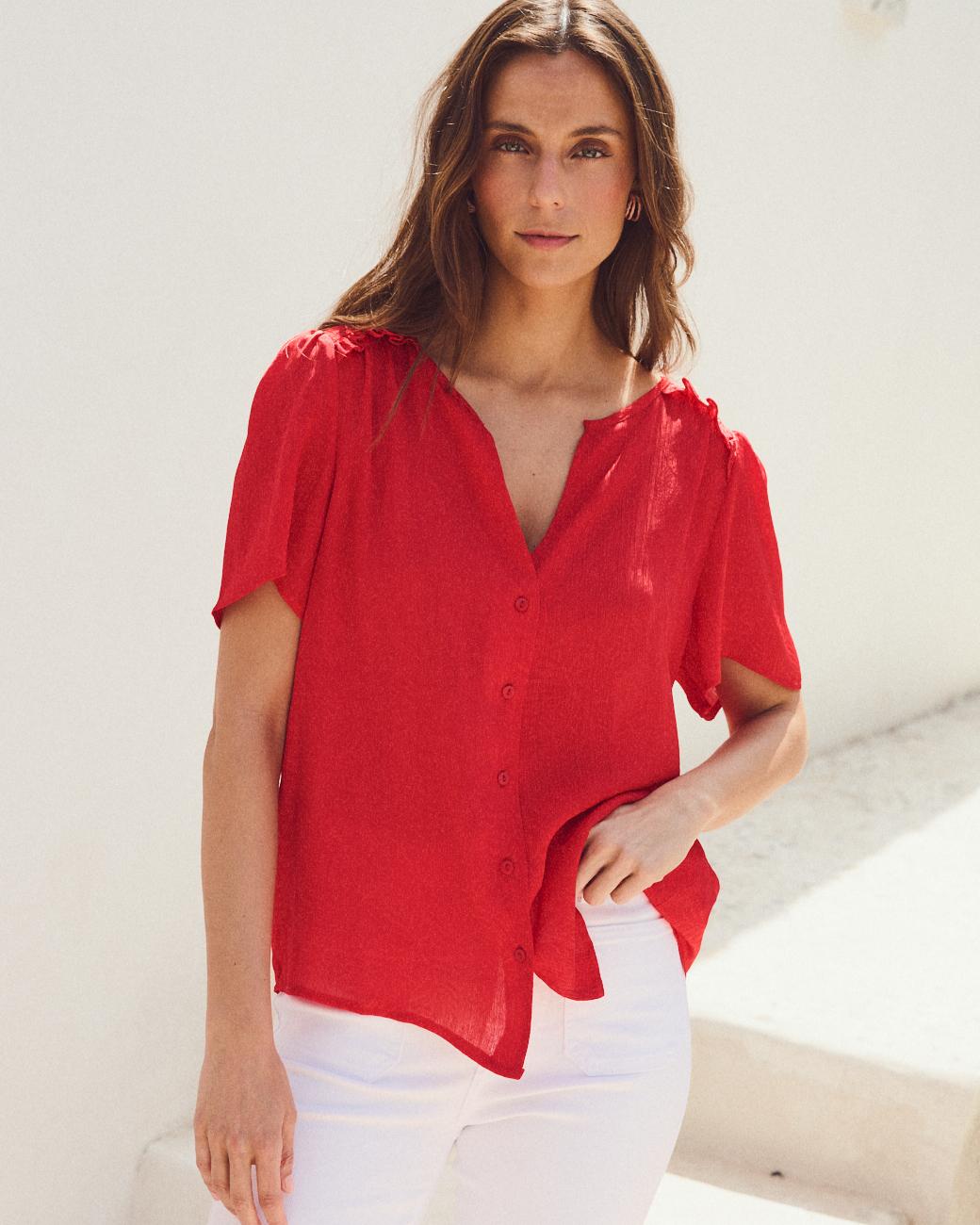 Carmina Red Blouse