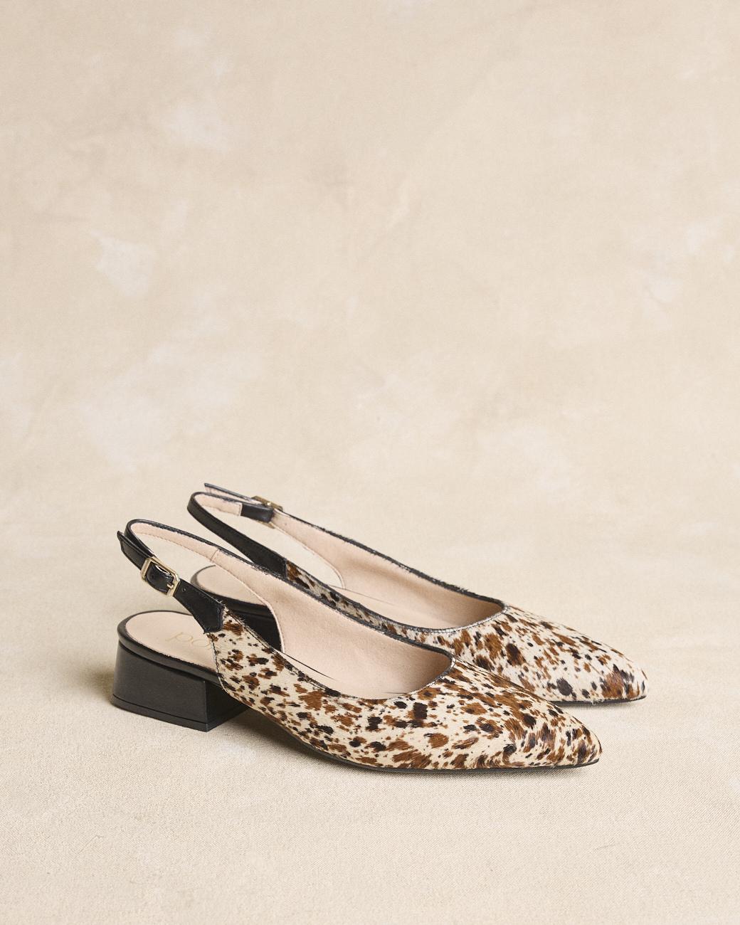 Fidelia Animal Print Backless Shoes