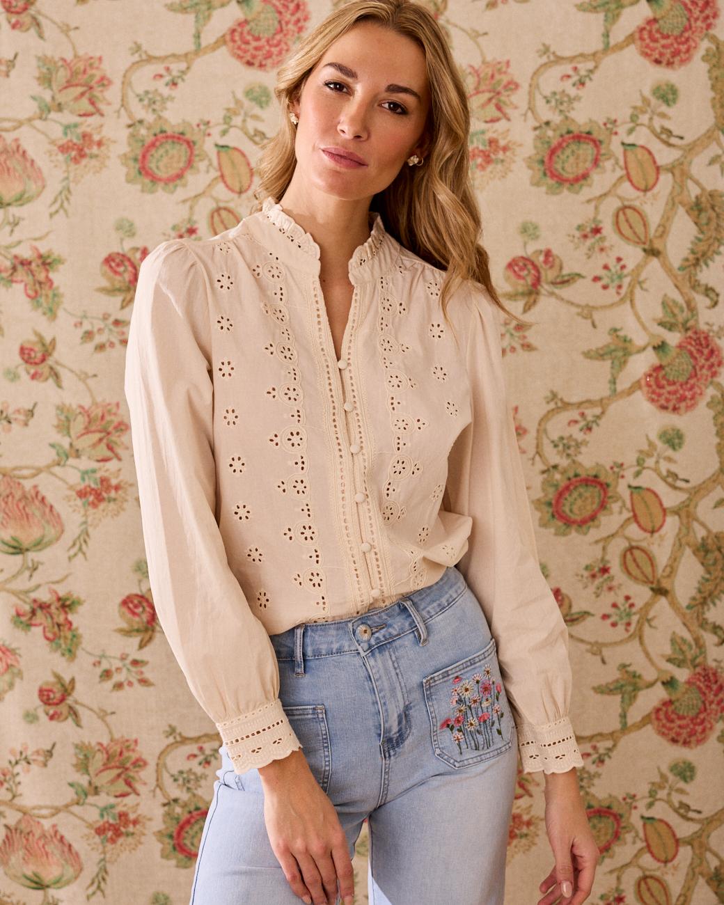 María Eyelet Shirt