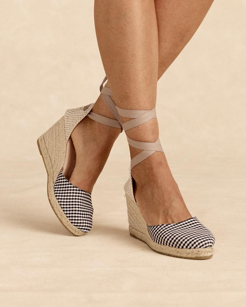 Espadrille Vichy Black Bow