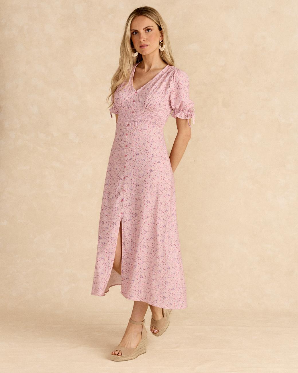 Rose Long Print Dress