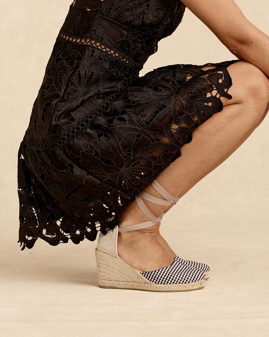 Espadrille Vichy Black Bow