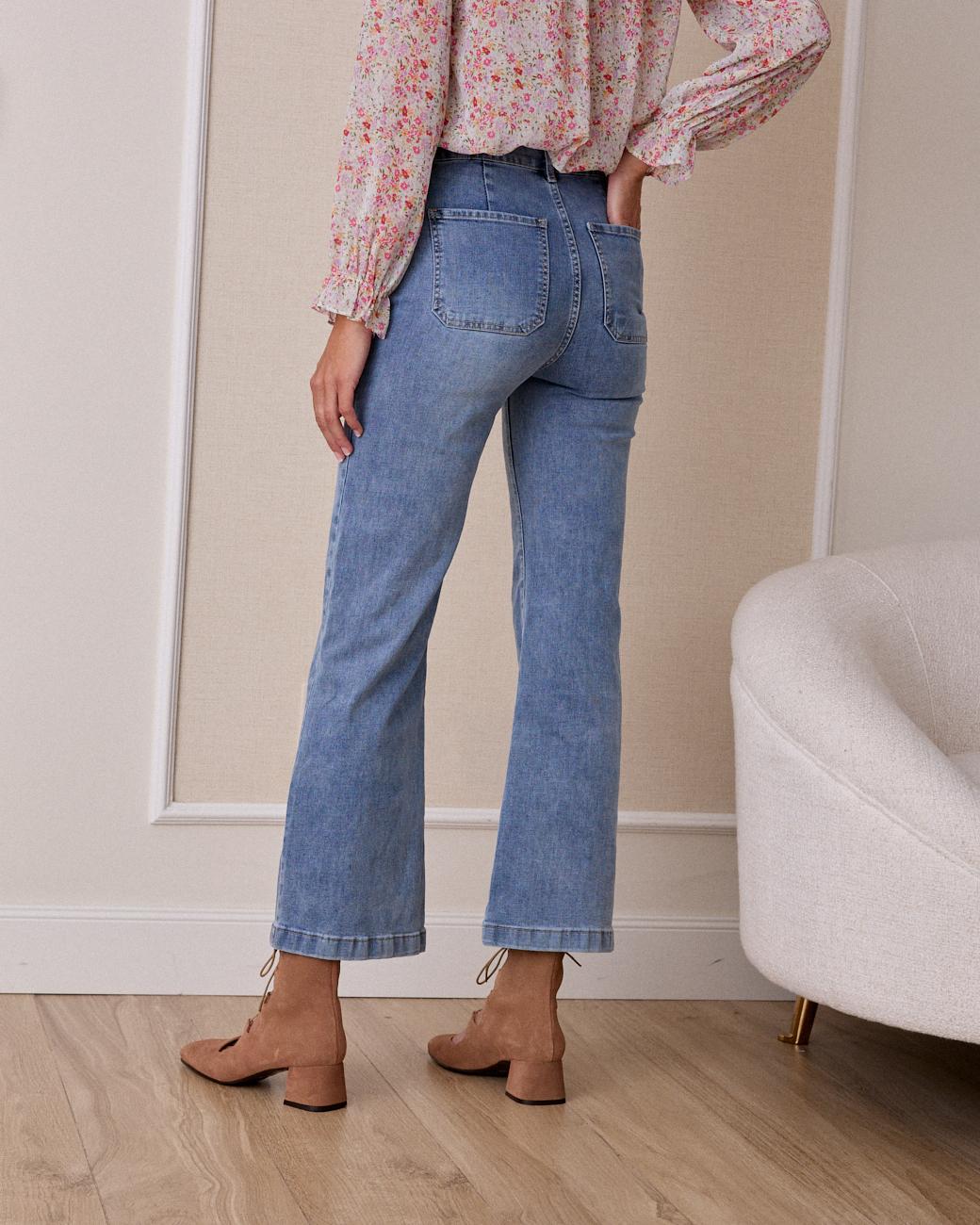 Thea Denim Pants with Buttons