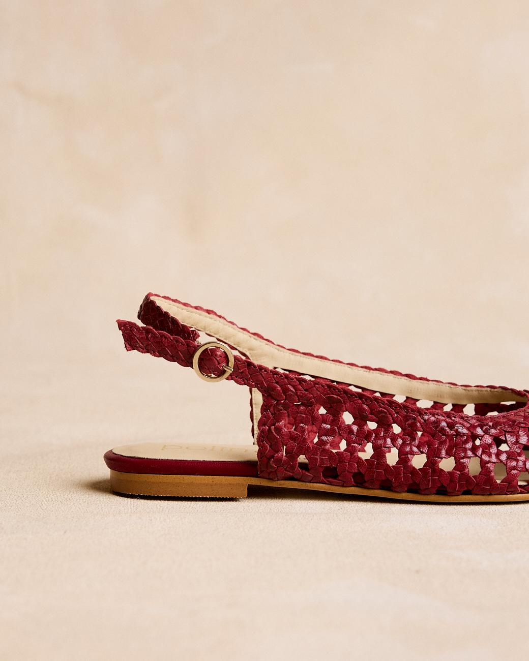 Cherry Braided Mary Jane Flats