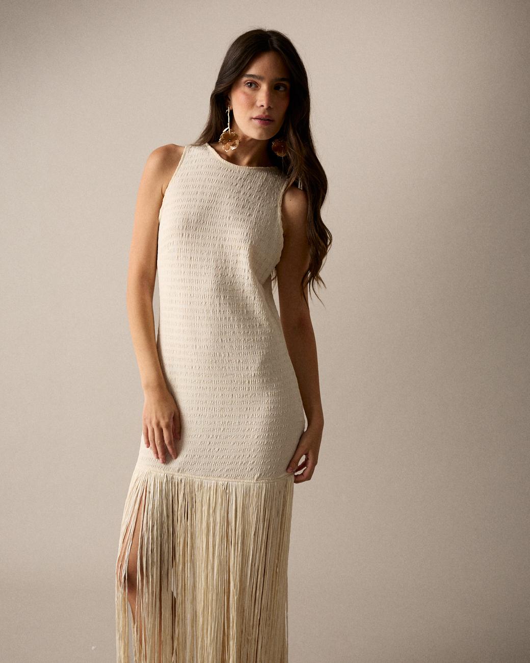 Lira Long Fringe Dress